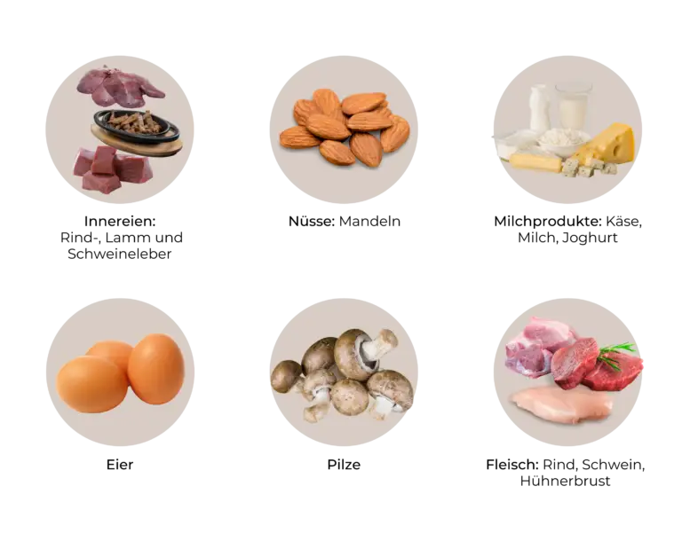 Liste an Vitamin B2-reichen Lebensmitteln